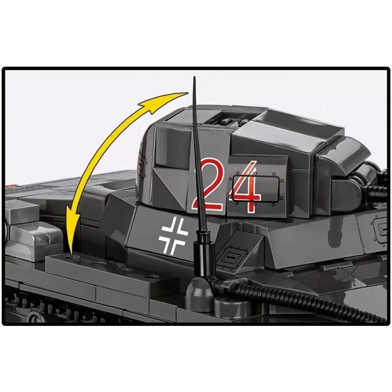 Konstruktorius Cobi Panzer I Ausf. B – 654 detalės, detalus tanko modelis