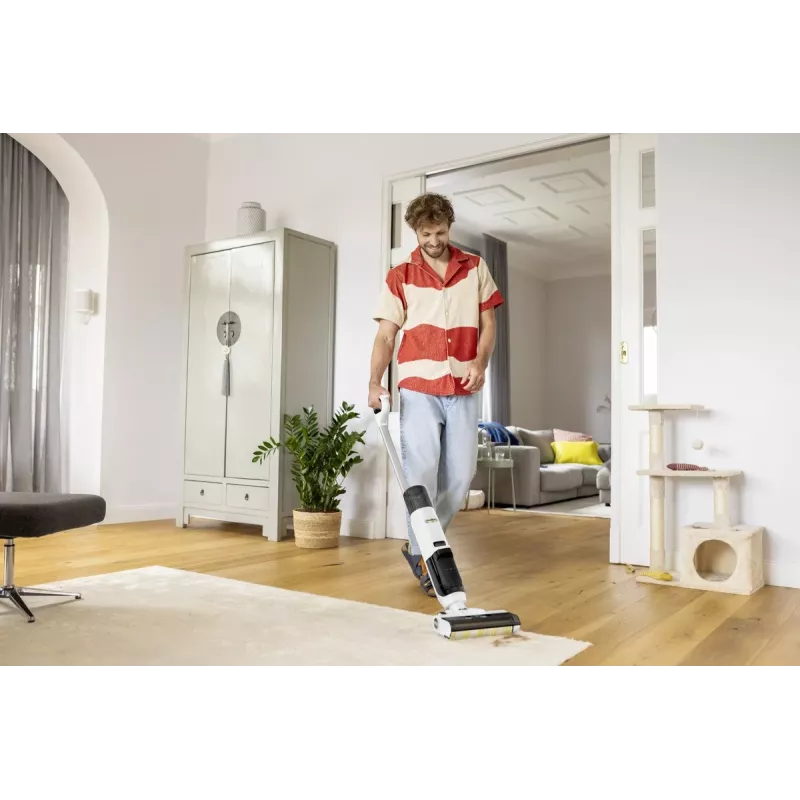Šlapio ir sauso valymo siurblys Karcher FCV2 Natural N 1.056-101.0 – akumuliatorinis 21,6 V, 25 min veikimo, 160 W, be maišelio, LED ekranas