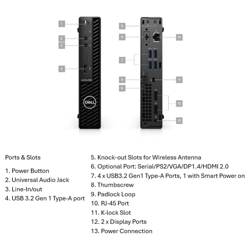 Stalinis kompiuteris Lenovo OptiPlex 3090 (atnaujintas B klasė) – Intel Core i5-10500T, 8GB RAM, 256GB NVMe, Intel UHD Graphics 630, Windows 11 Pro