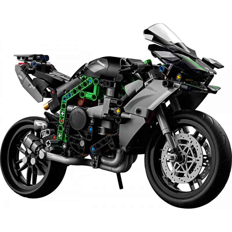 LEGO Technic motociklo modelis Kawasaki Ninja H2R 42170 — 1:1 mastelio replika, 643 detalės, instrukcijų lapas, nuo 10 metų