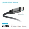 USB-C į USB-C magnetinis pintas laidas FIXED FIXDBM-CC12-GR, USB 2.0, 1,2 m, pilkas