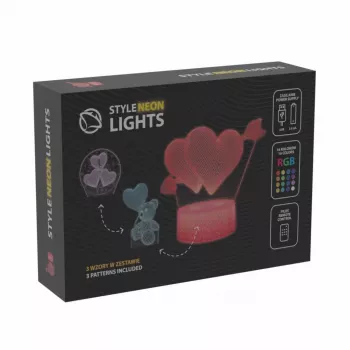 Manta SNL115RGB RGB LED lempa su 3D širdimi dekoratyvinė