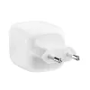 Greitasis AC sieninis įkroviklis Belkin WCH020KQ2MWH-B6 — 2x USB‑C, 2 m integruotas kabelis, baltas