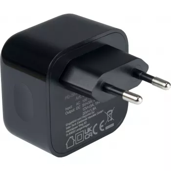 Įkroviklis Inter-Tech PD-2036 išmaniesiems telefonams, juodas, 36 W, 2× USB-C