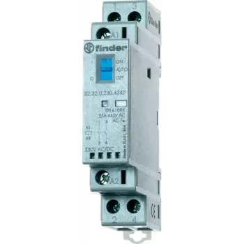 Finder montažinis kontaktoriaus modulis 22.32.0.230.1520 1 normaliai atviras/1 normaliai uždarytas kontaktas 230 V AC 35 mm bėgeliui