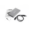 Išorinis HDD/SSD dėklas NATEC Rhino GO — 2,5 colio SATA, 9,5 mm, USB 3.0, aliuminis, pilkas, iki 4 TB