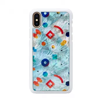 Mobilaus telefono dėklas iKins, skirtas iPhone XS / iPhone X S – baltas „poppin rock“ apsauginis užpakalinis dangtelis