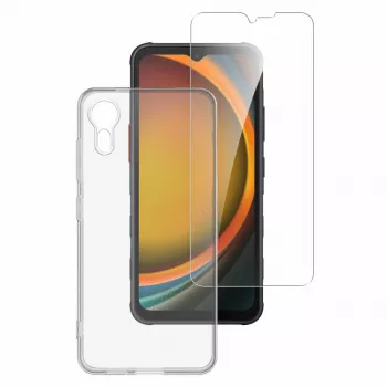 4smarts Samsung Galaxy XCover 7 permatomas dėklas su grūdintu stiklu 16,8 cm
