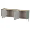 Komoda cama meble FELLINI 2000×400×700 mm, alyvuogė su aliejumi dengtu ąžuoliniu viršumi, MDF rėmas