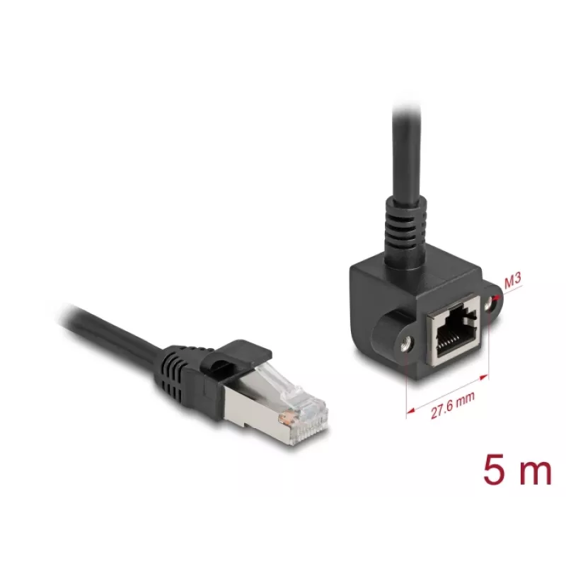 Tinklo laidas DeLOCK 81159 RJ-45 Cat6 5 m Juodas