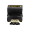 HDMI adapteris GEMBIRD A-HDMI90-FML, HDMI į HDMI, 90° stačiu kampu, juodas