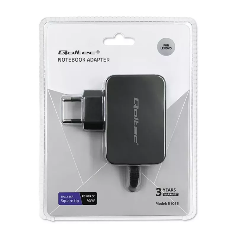 Maitinimo adapteris Qoltec 51035 45W vidaus juodas 220-240V