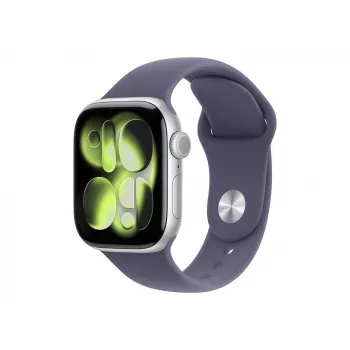 Apple Watch Series 11 GPS + Cellular 42mm Pilkos Kosmoso Spalvos Aliuminio Dėklas su Juodu Sportiniu Dirželiu - S/M