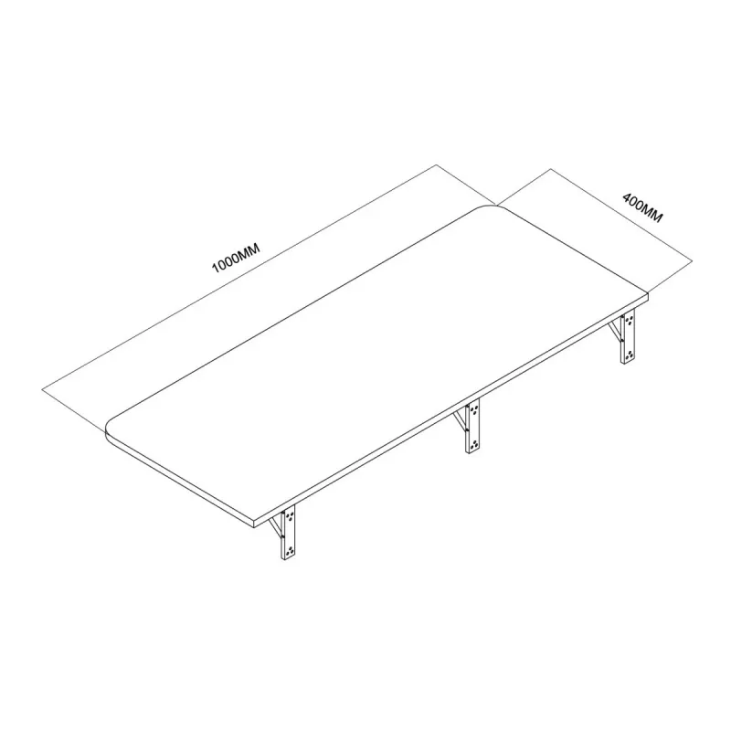 Sieninė sulankstoma lentyna MACLEAN MC-128 WD 100×40 cm medžio apdaila