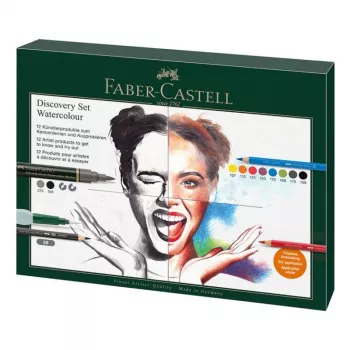 Spalvotų pieštukų rinkinys Faber-Castell Discovery Set – 12 vnt., įvairiaspalviai