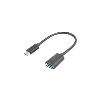LANBERG AD-UC-UA-04 adapteris USB TYPE-C (vyriškas) - USB Type-A (moteriška) 15cm Juodas
