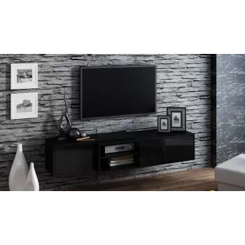 Cama TV spintelė SIGMA1 180 juodas/juodas blizgus