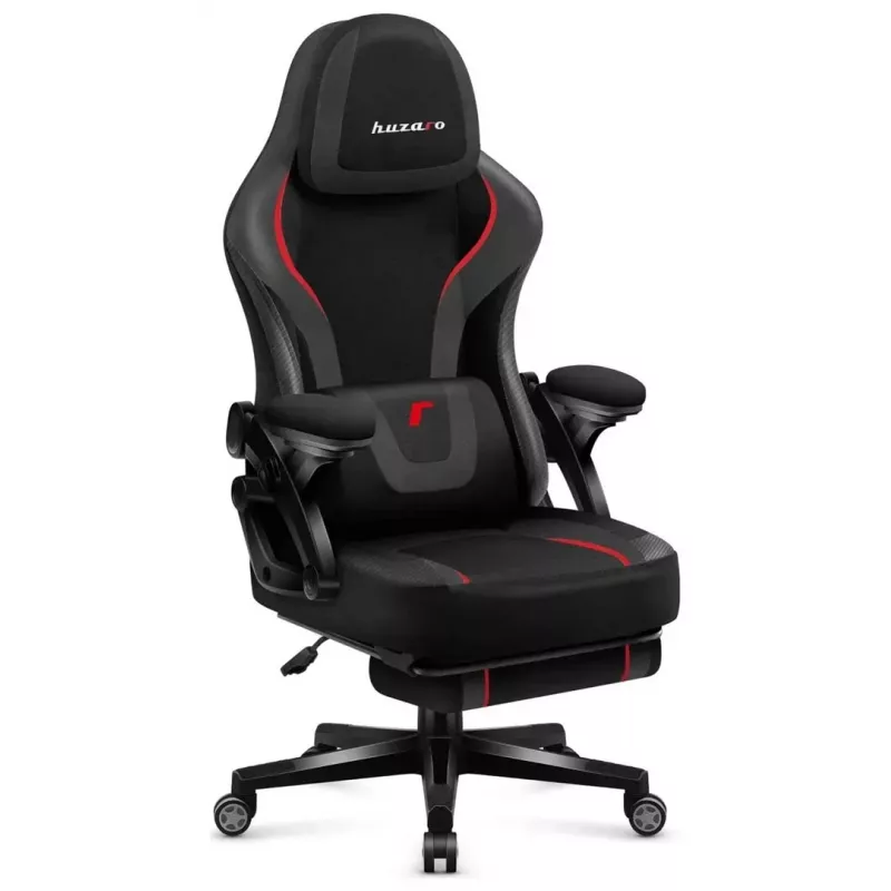 Žaidimų kėdė huzaro Force 4.6 – ergonomiška audeklinė sėdynė, reguliuojamas aukštis ir atlošas, juosmens atrama, 130 kg, sėdynės plotis 41 cm