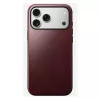 Odiniu dangteliu dėklas Nomad Modern, skirtas iPhone 17 Pro Max (6,9 colio) — Burgundijos spalvos, oda+TPU+PC
