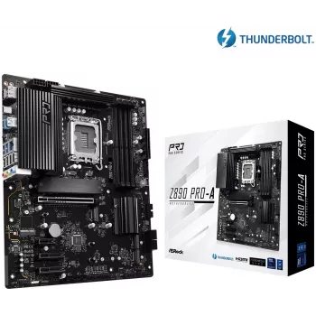 Pagrindinė plokštė ASRock Z890 Pro-A ATX — Intel Z890 mikroschemų rinkinys, LGA 1851, DDR5, 4x DIMM, 256GB, 2.5Gb LAN, PCIe Gen5