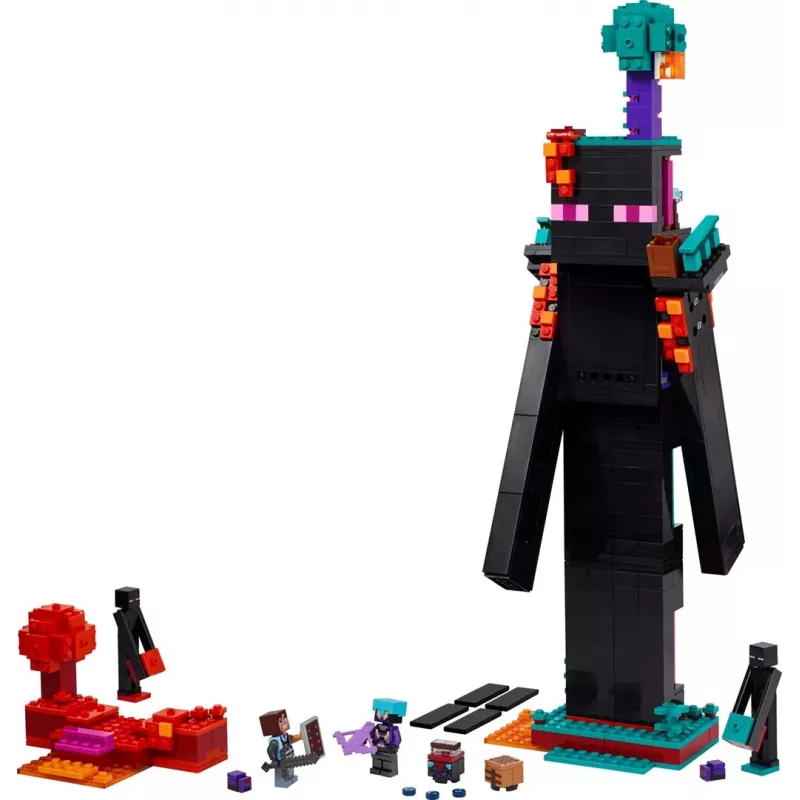 LEGO Minecraft rinkinys 21279 Endermano bokštas, 867 detalių, 2 minifigūrėlės, 450 mm aukštis