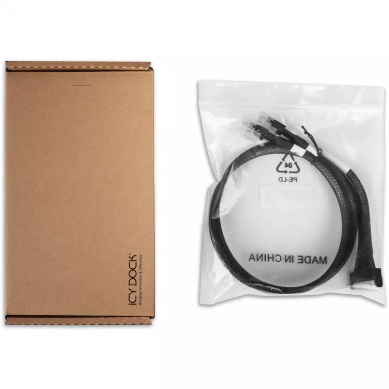 Icy Dock laidas MCIO 8i SFF-TA-1016 į 2xSlimSAS SFF-8654 4i 0,5 m - MB310L-B