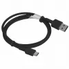 AUKEY CB-CD30 USB-A–USB-C kabelis 0,9 m, nailoninis pynimas, 60W PD, 3A, juodas