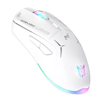 Žaidimų pelė Onikuma CW917 2.4G belaidė, su laidu, balta