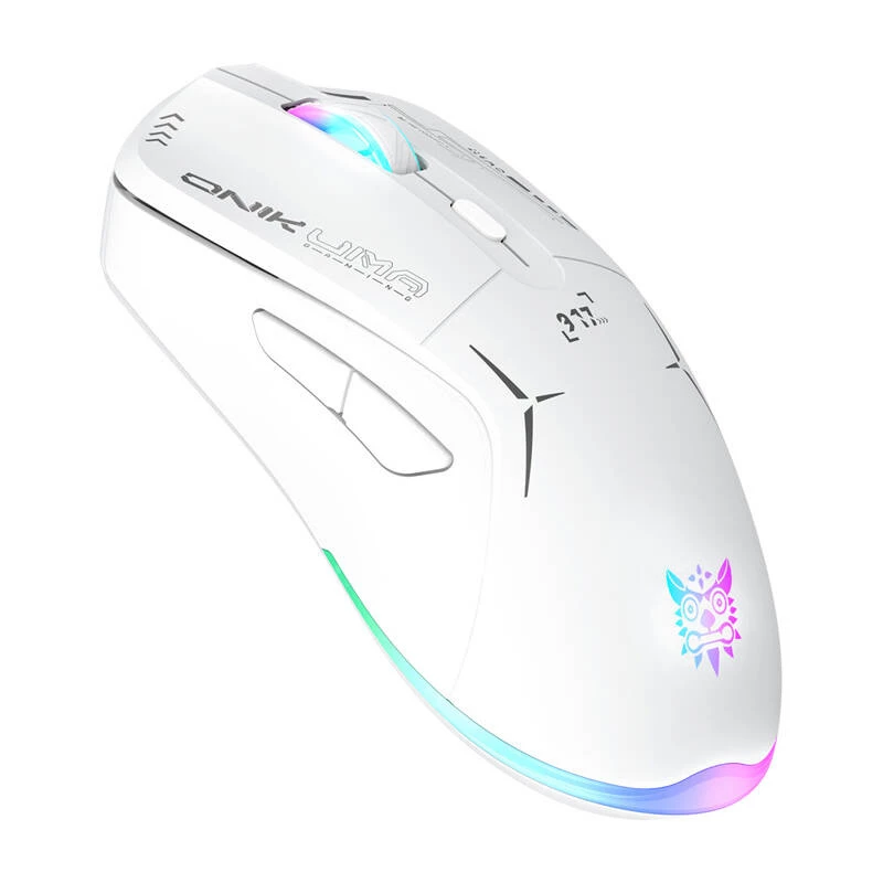 Žaidimų pelė Onikuma CW917 2.4G belaidė, su laidu, balta