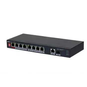 Dahua Technology PoE PFS3110-8ET1GT1GF-96 nevaldomas Gigabit Ethernet (10/100/1000) maitinimas per Ethernet (PoE) juodas