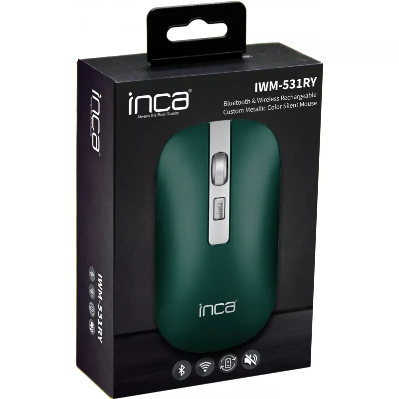 Cian Technology GmbH Pelė INCA IWM-531RY Bluetooth ir belaidė, tyli, baterijomis maitinama, GN, mėlyna