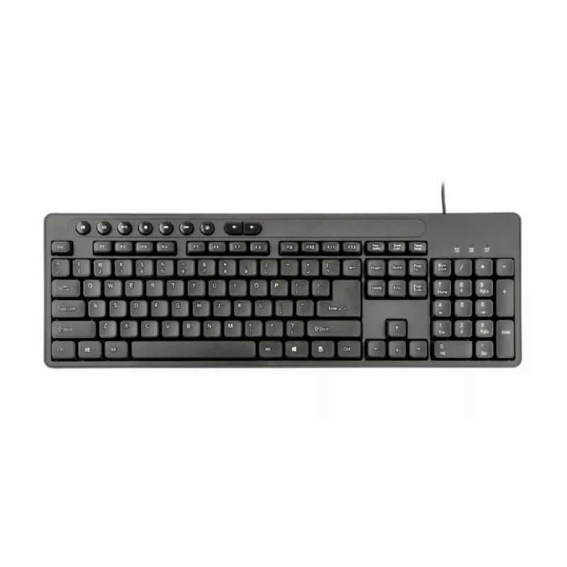 Laidinis pilno dydžio klaviatūros ir pelės rinkinys Gembird KBS-UM-04 USB QWERTY, juoda, 1,5 m laidas