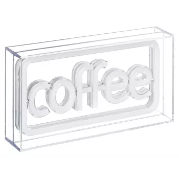 Neoninis LED užrašas ActiveJet AJE-NEON COFFEE, daugiaspalvis, USB 5V, montuojamas ant paviršiaus, AS plastikinis rėmas
