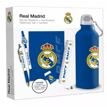 Real Madrid RM00029 rinkinys su 650 ml buteliuku, užrašų knygute ir tušinuku