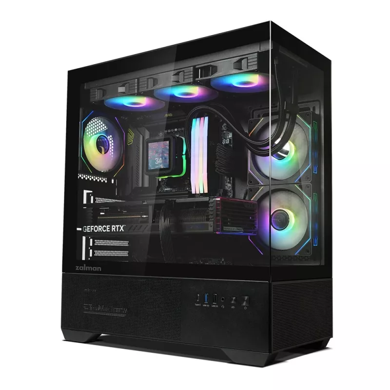 Korpusas PC CHRONIX V2 Mid Tower ARGB ventiliatoriai x3 juodas