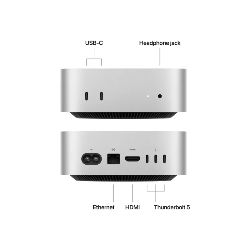 Apple Mac mini su M4 Pro lustu: 12 branduolių CPU ir 16 branduolių GPU, 24 GB, 512 GB SSD