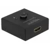 DeLock HDMI 2 į 1 dvipusis 4K 60 Hz kompaktiškas vaizdo/garso jungiklis - Mažmeninė dėžutė - 2 x HDMI - stalinis (64072)
