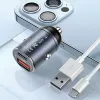 Automobilinis įkroviklis usams C38 30W — 1x USB-A + 1x USB-C greitas įkrovimas