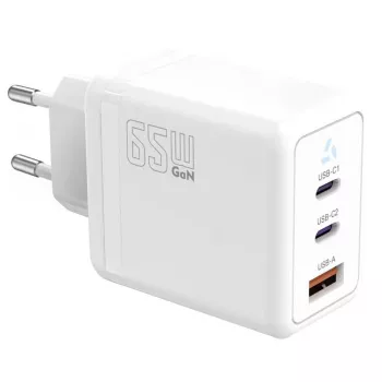 Įkroviklis TB AZTBXUL3USB65WW — 65W USB-C Power Delivery su 2 prievadais (1x USB-C, 1x USB-A)