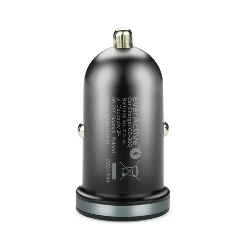 Automobilinis įkroviklis everActive CC-30Q QC3.0 35W — 1x USB-A, 1x USB-C, greitas įkrovimas