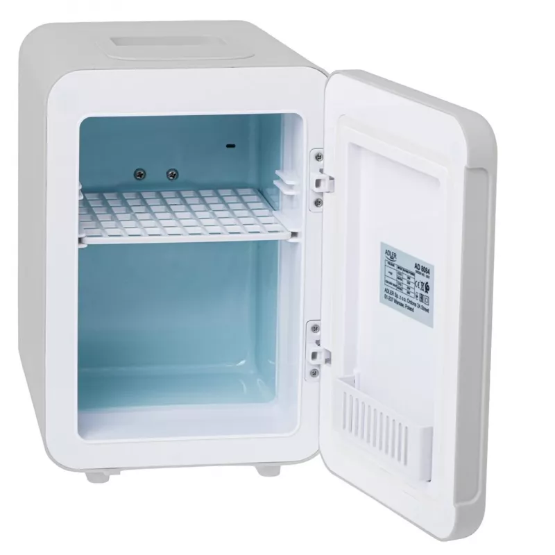 Mini šaldytuvas Adler AD 8084G – kompaktiškas pilkas 12V/230V, 4 L talpa, nešiojamas