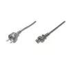 Assmann maitinimo laidas Schuko – C5 M/F, 1,2 m, H05VV-F3G 0,75 mm², juodas (AK-440115-012-S)