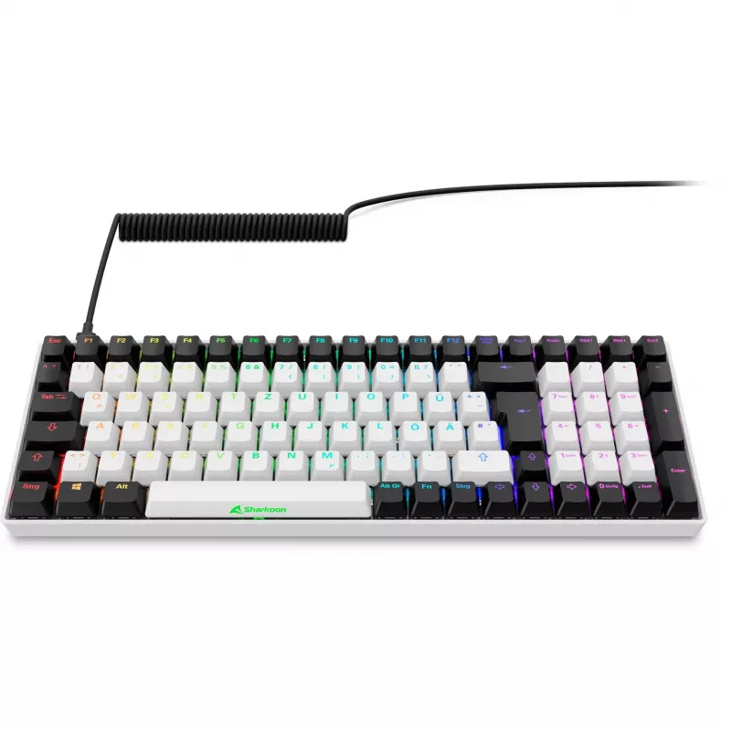 Žaidimų klaviatūra SKILLER SGK50 S2 balta, DE išdėstymas, Gateron Red
