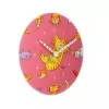 NeXtime laikrodis 8810 Tickle My Tummy, 30 cm skersmens, sieninis, rožinė / įvairiaspalvis