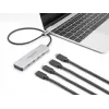 DeLOCK USB Type-C Hub 10 Gbps 4 prievadai aliuminis pilkas