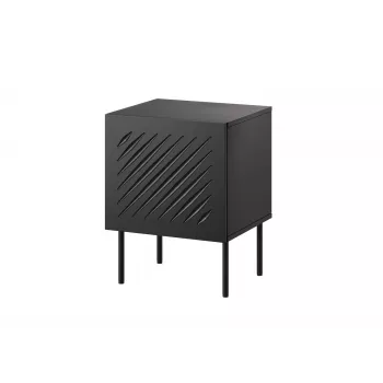 Naktinis staliukas Cama Meble SIENA 2 vnt., 44,5×40×59 cm, juodas matinis, MDF ir medžio drožlių plokštė