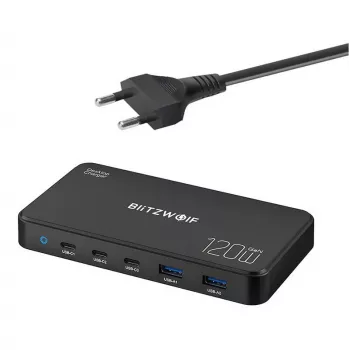 Įkrovimo stotelė BlitzWolf BW-i100 5-in-1 120W – kelių prievadų įkroviklis telefonams, planšetėms, nešiojamiems kompiuteriams
