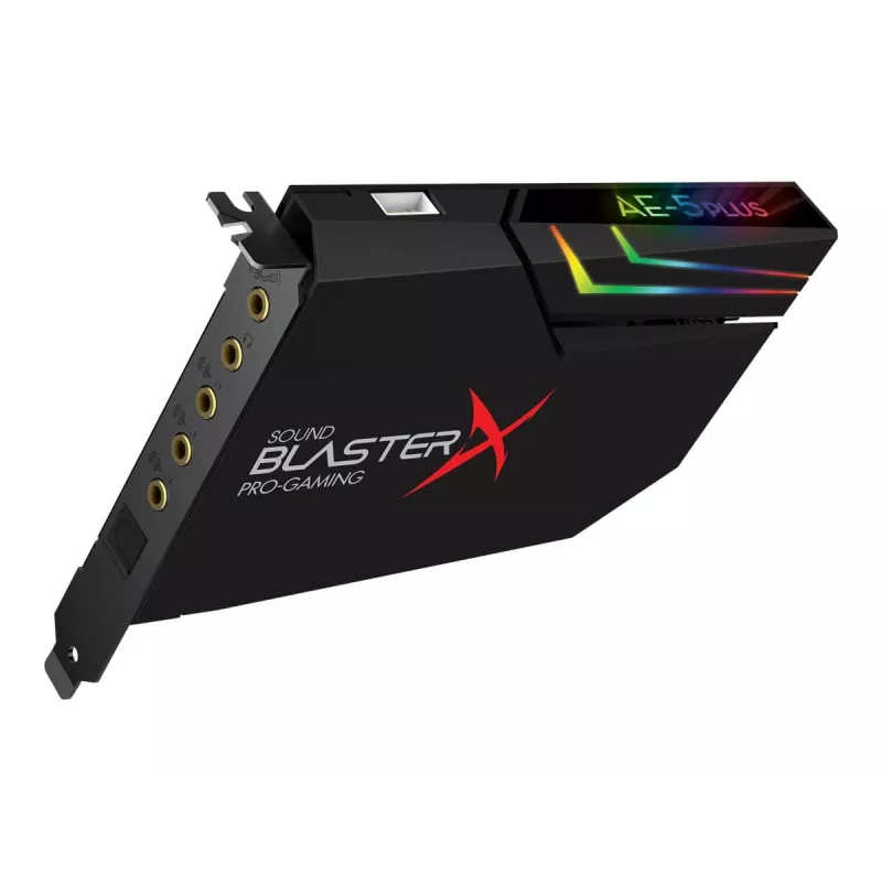 Creative Sound BlasterX AE-5 Plus juoda PCI-e RGB žaidimų garso plokštė
