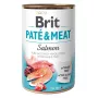 Šlapias šunų ėdalas Brit Paté & Meat with Salmon 400 g – pilnavertis konservuotas paštetas suaugusiems šunims