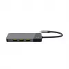 USB Type-C centrinis įrenginys Green Cell HUBGC01 — 7 prievadai: 3×USB-A 3.2 Gen 1, 1×USB-C 3.2 Gen 1, HDMI, microSD+SD kortelių skaitytuvas — sidabrinis